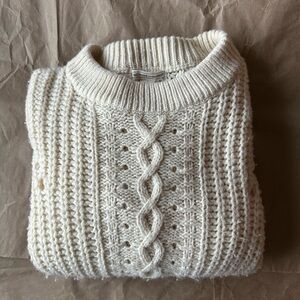 Cream Cable Knit Sweater
